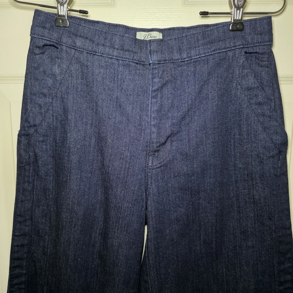 J. Crew Womens 25 Rayner Wide Leg Crop Dark Wash Blue Trouser Jean F9246